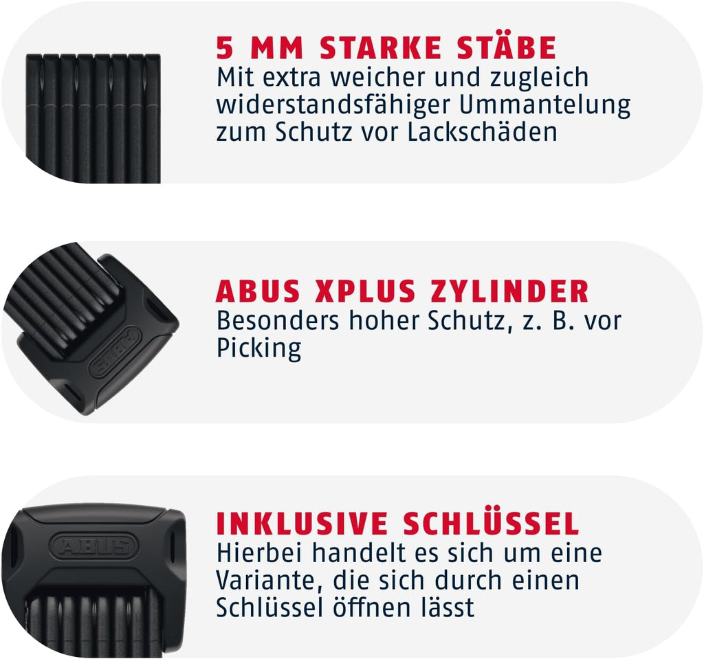 ABUS Faltschloss Bordo 6000K mit SH-Schlosshalter